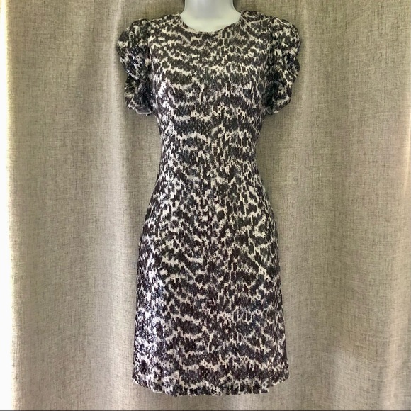 MICHAEL KORS⚡️ Gorgeous Sequin Ruched Sleeves Midi Dress_XS - Picture 3 of 13